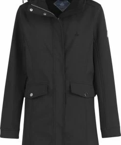 BJØRNSON YLVA Softshell Jas 4 Seizoenen Dames - Winddicht - Fleece Gevoerd - Capuchon - Tussenjas - Damesjas - Maat 40 - Zwart