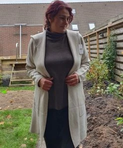 Puro Lino Luchtige Wollen Col Trui Voor Dames - Zachte Trui In BRUIN Kleur - Maat 42/44 -Exporteren dameskleding winkel 533x840 9