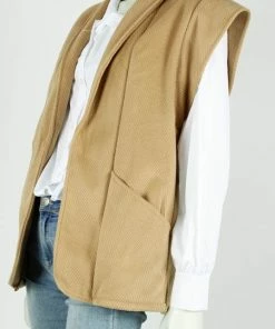 Merkloos Hill Fashion - Gilet - Kristy - Camel - One-size -Exporteren dameskleding winkel 537x840 7