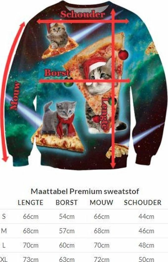 Fluffy Kerstkatten Kersttrui - Maat S - Foute Kerst Trui - Superfout 4 Fluffy Kerstkatten Kersttrui - Maat S - Foute Kerst Trui - Superfout - Afbeelding 2