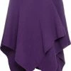 Onbekend Knit Factory Jazz Gebreid Omslagvest - Dames Poncho - Purple - One Size - Inclusief Sierspeld -Exporteren dameskleding winkel 542x840 5