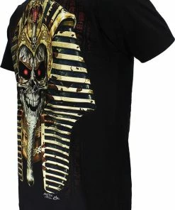 POPMERCH Pharao Skull 3D T-Shirt Glow In The Dark Zwart -Exporteren dameskleding winkel 542x840 6