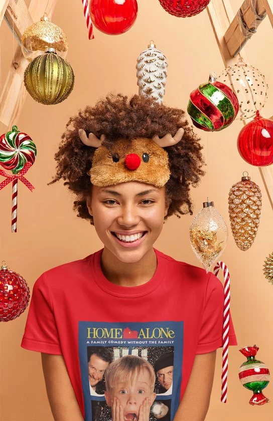 Feel Free Design Home Alone T-Shirt | Christmas | Movie | 100% Organisch Katoen | Rood | Maat L 5 Feel Free Design Home Alone T-Shirt | Christmas | Movie | 100% Organisch Katoen | Rood | Maat L - Afbeelding 3