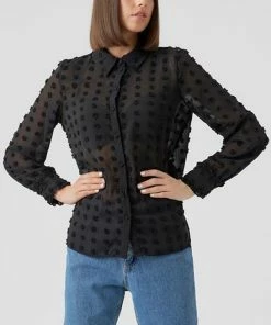 Vero Moda Blouse Vmgunilla L/s Oversize Shirt Vip 10280510 Black Dames Maat - L -Exporteren dameskleding winkel 545x840 1