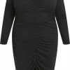 EVOKED VILA VILUANA V-NECK L/S MIDI DRESS/CUR Dames Jurk - Maat 50 -Exporteren dameskleding winkel 548x840