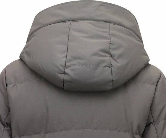 Matogla Lange Gewatteerde Jas Dames Getailleerd - 8606 - Grijs 4 Matogla Lange Gewatteerde Jas Dames Getailleerd - 8606 - Grijs - Afbeelding 2