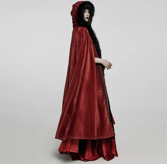 Punk Rave Cape/Mantel/Poncho Gothic Tales Rood 4 Punk Rave Cape/Mantel/Poncho Gothic Tales Rood - Afbeelding 2