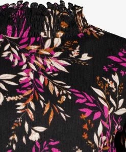 TwoDay Dames Smock Top Met Bloemenprint - Zwart - Maat XL -Exporteren dameskleding winkel 550x545 3