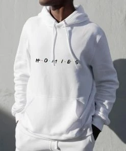 Merkloos Hoodie Homies - Wit - Sweater Capuchon - Heren & Dameshoodie - Unisex L -Exporteren dameskleding winkel 550x550 139