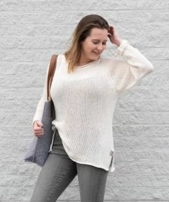 Knit Factory Jasmin Gebreide Dames Trui - Beige - 36/38 - 80% Gerecycled Katoen -Exporteren dameskleding winkel 550x550 33