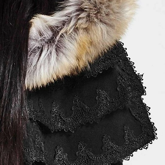 Punk Rave Cape Foxa Cloak Zwart 6 Punk Rave Cape Foxa Cloak Zwart - Afbeelding 4