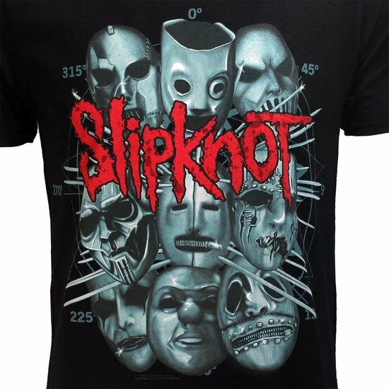 POPMERCH Slipknot Masks Band T-Shirt Zwart - Officiële Merchandise 6 POPMERCH Slipknot Masks Band T-Shirt Zwart - Officiële Merchandise - Afbeelding 4
