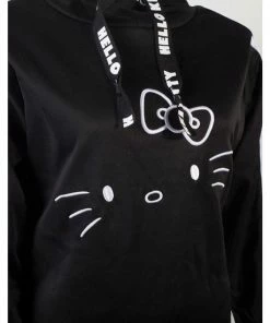 Difuzed Hello Kitty Hoodie/trui -L- Side Buttons Zwart -Exporteren dameskleding winkel 550x550 78