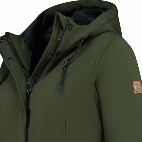 Travelin' Jack Elin Dames Softshell Jas Parka Lang - Groen - Maat 36 6 Travelin' Jack Elin Dames Softshell Jas Parka Lang - Groen - Maat 36 - Afbeelding 4