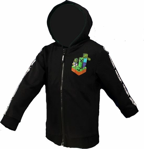 POPMERCH Minecraft Creepers Kids Hoodie Vest - Officiële Merchandise 4 POPMERCH Minecraft Creepers Kids Hoodie Vest - Officiële Merchandise - Afbeelding 2