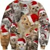 Fluffy Kerstkatten Kersttrui - Maat S - Foute Kerst Trui - Superfout