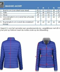 MGO Leisure Wear MGO Maggie - Gewatteerde Lichtgewicht Jas Dames - Getailleerd - Donkerblauw - Maat XXL -Exporteren dameskleding winkel 550x579