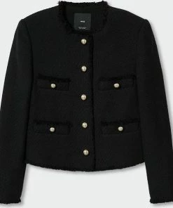 Mango Blazer Tweed Jasje Met Zakken 47050162 99 Dames Maat - XXS -Exporteren dameskleding winkel 550x594