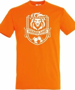 Vundy T-shirt Nederland Embleem Leeuw | Oranje Holland Shirt | WK 2022 Voetbal | Nederlands Elftal Supporter | Oranje | Maat 3XL