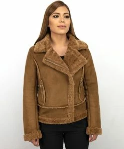 Z DESIGN Bikerjack Dames Suede - Lammy Coat - Bruin 15 Z DESIGN Bikerjack Dames Suede - Lammy Coat - Bruin -Exporteren dameskleding winkel 550x622 2