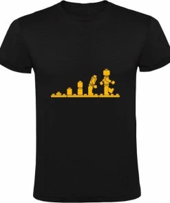 Merkloos T-shirt - Lego Evolution - Zwart, XS