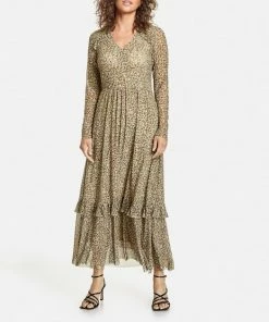 TAIFUN Dames Maxi-jurk Van Zachte Mesh Black Gemustert-42 -Exporteren dameskleding winkel 550x628 5