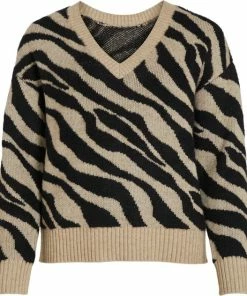 VILA VIRIL FEAMI MIX V-NECK L/S KNIT TOP-NOOS Dames Trui - Maat L -Exporteren dameskleding winkel 550x632