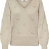 JDY JDYSIGRID LIFE L/S V-NECK DOT PULL. KNT Dames Trui - Maat S