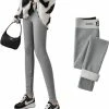 Merkloos Winter Legging - Fleece Legging - Thermo Legging - Kasjmier Legging - Thermo Kleding Dames - Thermo Legging Dames - Warme Legging - Gevoerde Legging - Dames Winter - Legging & Shapewear Dames | Licht Grijs | One Size