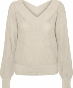 Vero Moda Trui Vmnewlexsun Ls Double V-nck Blouse 10275763 Birch Dames Maat - S