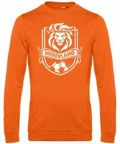 Vundy Sweater Leeuw Embleem | Oranje Holland Shirt | WK 2022 Voetbal | Nederlands Elftal Supporter | Oranje | Maat XXL
