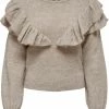 ONLY ONLLIZZIE LIFE L/S RUFFLE PULLOVER KNT Dames Trui - Maat XS