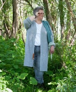 Knit Factory Luna Lang Gebreid Dames Vest - Petrol - 46/48 - Grote Maten Dames Kleding -Exporteren dameskleding winkel 550x687 8