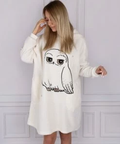 Harry Potter Hedwig - Ecru Damessweater/deken, Met Capuchon, Snuddie / M-L -Exporteren dameskleding winkel 550x687 9
