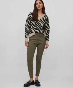 VILA VIRIL FEAMI MIX V-NECK L/S KNIT TOP-NOOS Dames Trui - Maat L -Exporteren dameskleding winkel 550x689