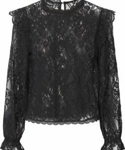 PIECES PCALLIE LS LACE TOP Dames Top - Maat M