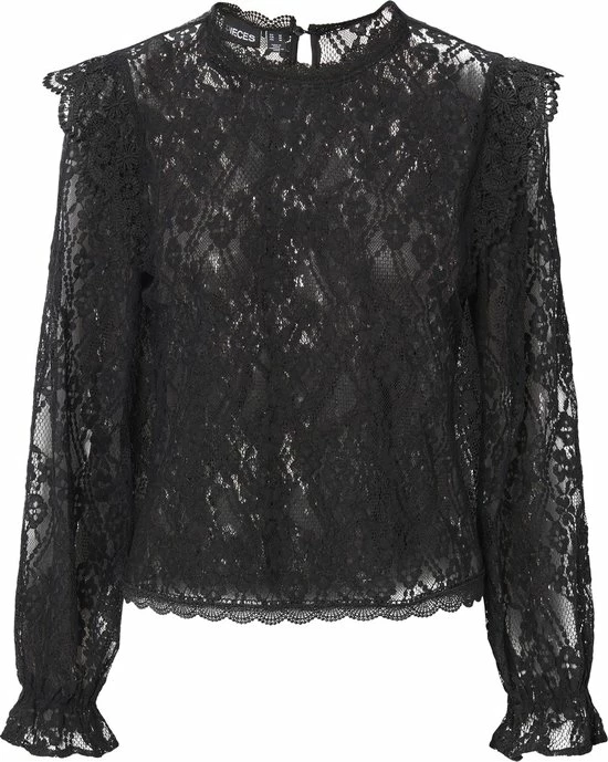 PIECES PCALLIE LS LACE TOP Dames Top - Maat M 3 PIECES PCALLIE LS LACE TOP Dames Top - Maat M