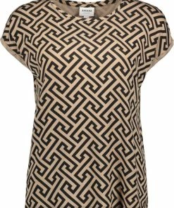 VERO MODA VMAVA PLAIN SS TOP MULTI AOP NOOS GA Dames T-shirt - Maat M