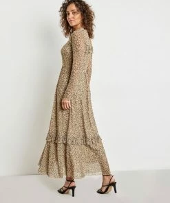 TAIFUN Dames Maxi-jurk Van Zachte Mesh Black Gemustert-42 -Exporteren dameskleding winkel 550x694 6