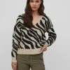 VILA VIRIL FEAMI MIX V-NECK L/S KNIT TOP-NOOS Dames Trui - Maat L