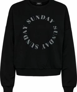 Only Trui Onlweekday L/s Cirkel Box Swt 15274668 Black/sunday Dames Maat - M