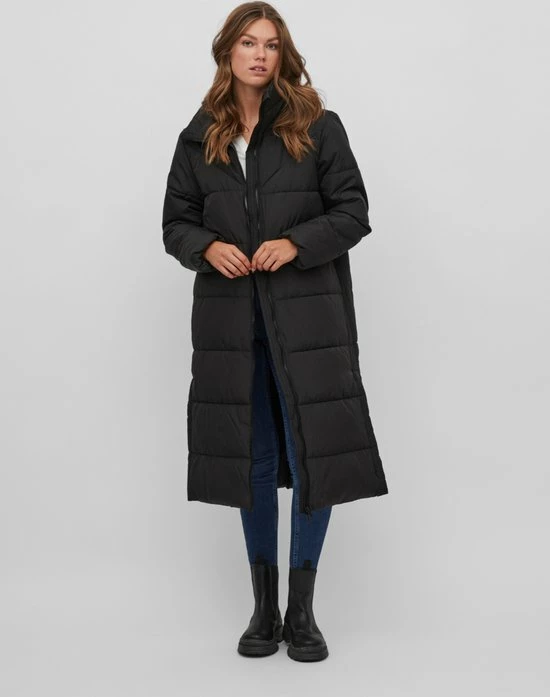 VILA VINILLY L/S NEW HIGH NECK LONG COAT/TB Dames Jas - Maat 38 5 VILA VINILLY L/S NEW HIGH NECK LONG COAT/TB Dames Jas - Maat 38 - Afbeelding 3