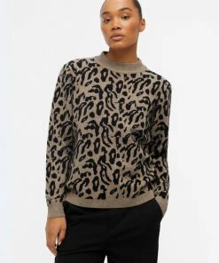 OBJECT OBJRAY L/S KNIT PULLOVER AOP NOOS Dames Trui - Maat M