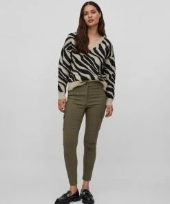VILA VIRIL FEAMI MIX V-NECK L/S KNIT TOP-NOOS Dames Trui - Maat L -Exporteren dameskleding winkel 550x703