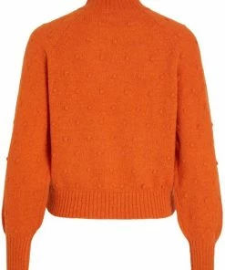 Vila Trui Vituli O-neck L/s Knit Top/su/pb 14075494 Burnt Orange Dames Maat - L -Exporteren dameskleding winkel 550x704 7