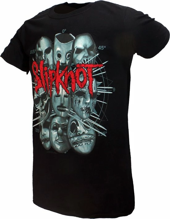 POPMERCH Slipknot Masks Band T-Shirt Zwart - Officiële Merchandise 5 POPMERCH Slipknot Masks Band T-Shirt Zwart - Officiële Merchandise - Afbeelding 3