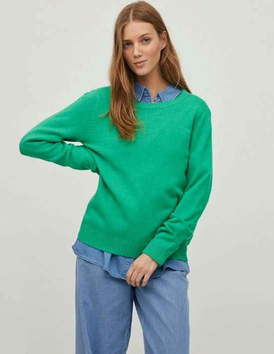 Vila Trui Viril O-neck L/s Knit Top - Noos 14054177 Kelly Green/dark Melan Dames Maat - S 13 Vila Trui Viril O-neck L/s Knit Top - Noos 14054177 Kelly Green/dark Melan Dames Maat - S - Afbeelding 11