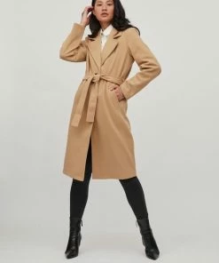 VILA VIPOKO LONG BELT COAT Sesame NOOS Dames Jas - Maat 34 -Exporteren dameskleding winkel 550x710 8