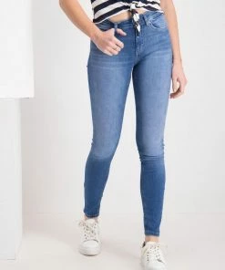 Only ONLBLUSH LIFE MID SKINNY REA12187 NOOS Medium Blue Denim Dames Jeans - Maat M X L32 -Exporteren dameskleding winkel 550x711 57