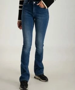 Only Jeans Onlblush Mid Flared Dnm Tai021 Noos 15264050 Dark Blue Denim Dames Maat - W32 X L32 -Exporteren dameskleding winkel 550x711 80